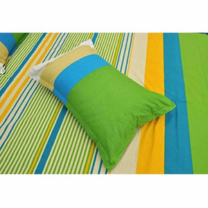 Cotton Double Bedsheet with 2 Pillow Covers - Multicolour - Distacart