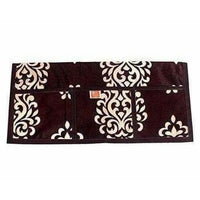 Thumbnail for Floral Design Fridge Top Cover with 6 Utility Pockets - Brown Color - Distacart