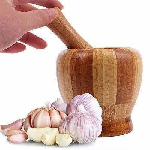 Wooden Motar Pestle Set (Brown) - Distacart