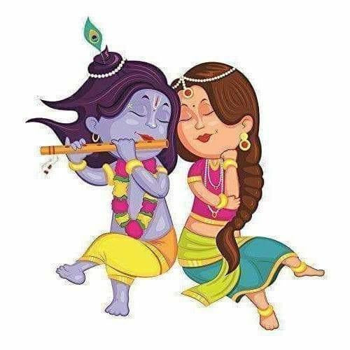 Beautiful Little Radha Krishna Wall Stickers - Distacart