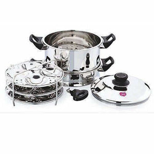 Round Steamer with Fry Pan,Steamer Idly & Dhokla Plate - Distacart