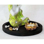 Thumbnail for Multi - Color Handmade Buddha Showpiece and Stones On Wooden Tray - Distacart
