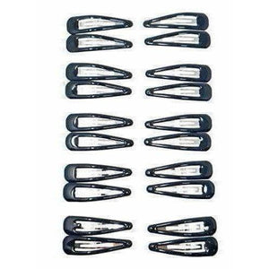 Black Hair Clips - Pack of 20 Tic Tac Everyday Wear Glossy Black Metal - Distacart