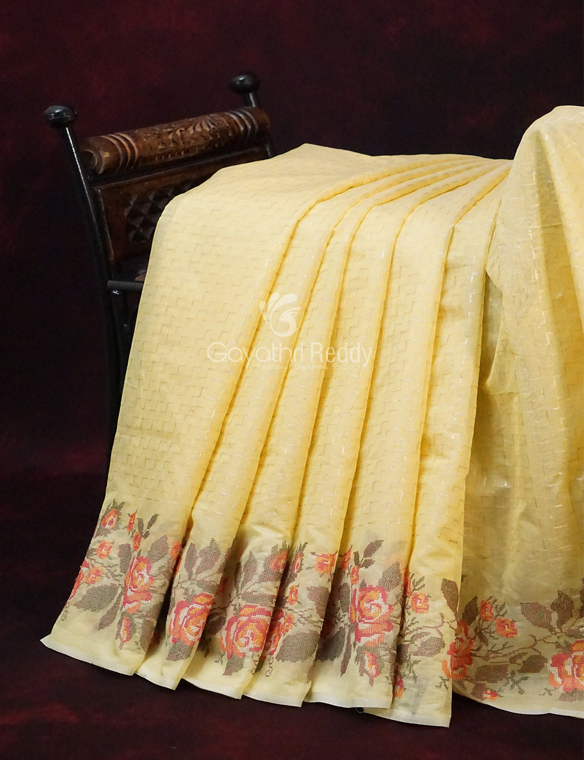 Shades of Sky Blue Chanderi Saree for Regular/Office Wear By Gayathri Reddy Designer Studio - Distacart