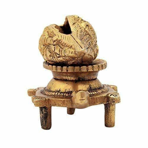 Brass Vishnu Shankh Conch Shell For Puja With Vastu/ Fengshui Tortoise For Home Decor - Distacart