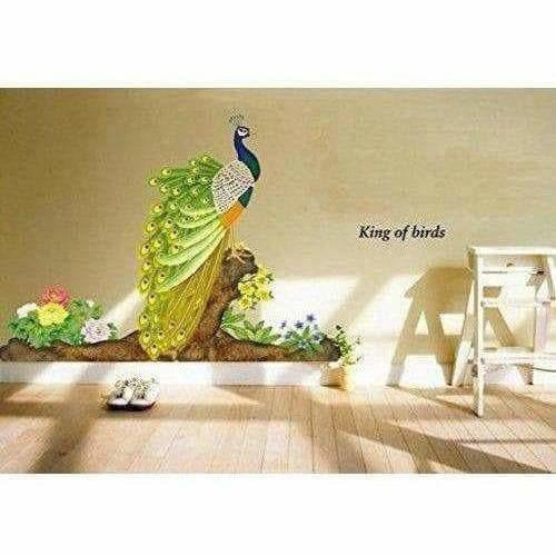Multicolor - Decals Design Peacock Bird Wall Sticker - Distacart