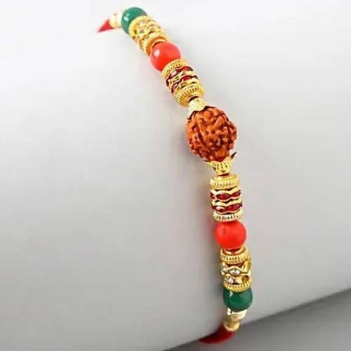 Rudraksha Rakhi & Love My Brother Amul Chocolate Sleeve Online