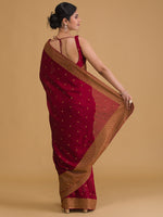 Thumbnail for Koskii Maroon Ethnic Motifs Zari Saree - Distacart