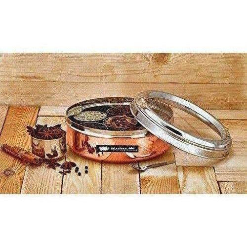 Stainless Steel and Copper Silver Spice Box and German Bowl Set of 3 - Distacart