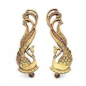 Peacock Design Brass Door Handle Pair (2 pcs) - Distacart