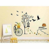 Thumbnail for Wall Sticker for Living Room(Ride Through Nature, Ideal Size on Wall : 140 cm x 100 cm),Multicolour - Distacart