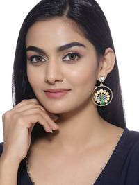 Thumbnail for Shoshaa Green Peacock Shaped Drop Earrings - Distacart