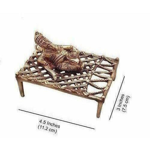 Ganesha On Charpai Brass Showpiece - Distacart
