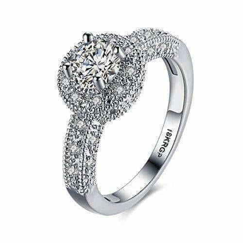 Crystal Royal Queen Sterling Silver Plated Ring - Distacart