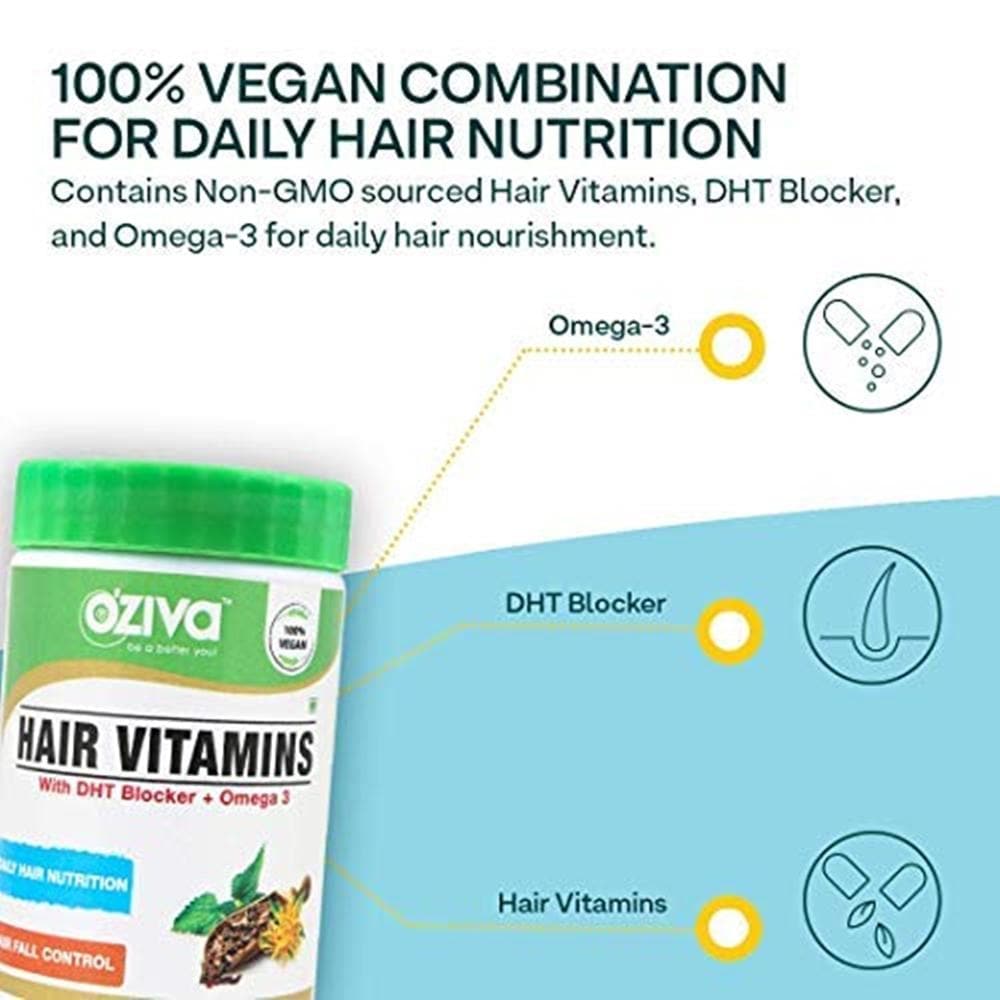 OZiva Hair Vitamins (With Dht Blocker & Omega 3)