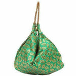 Thumbnail for Ethnic Clutch Silk Potli Batwa Pouch Bag with Metal Bead work - Distacart