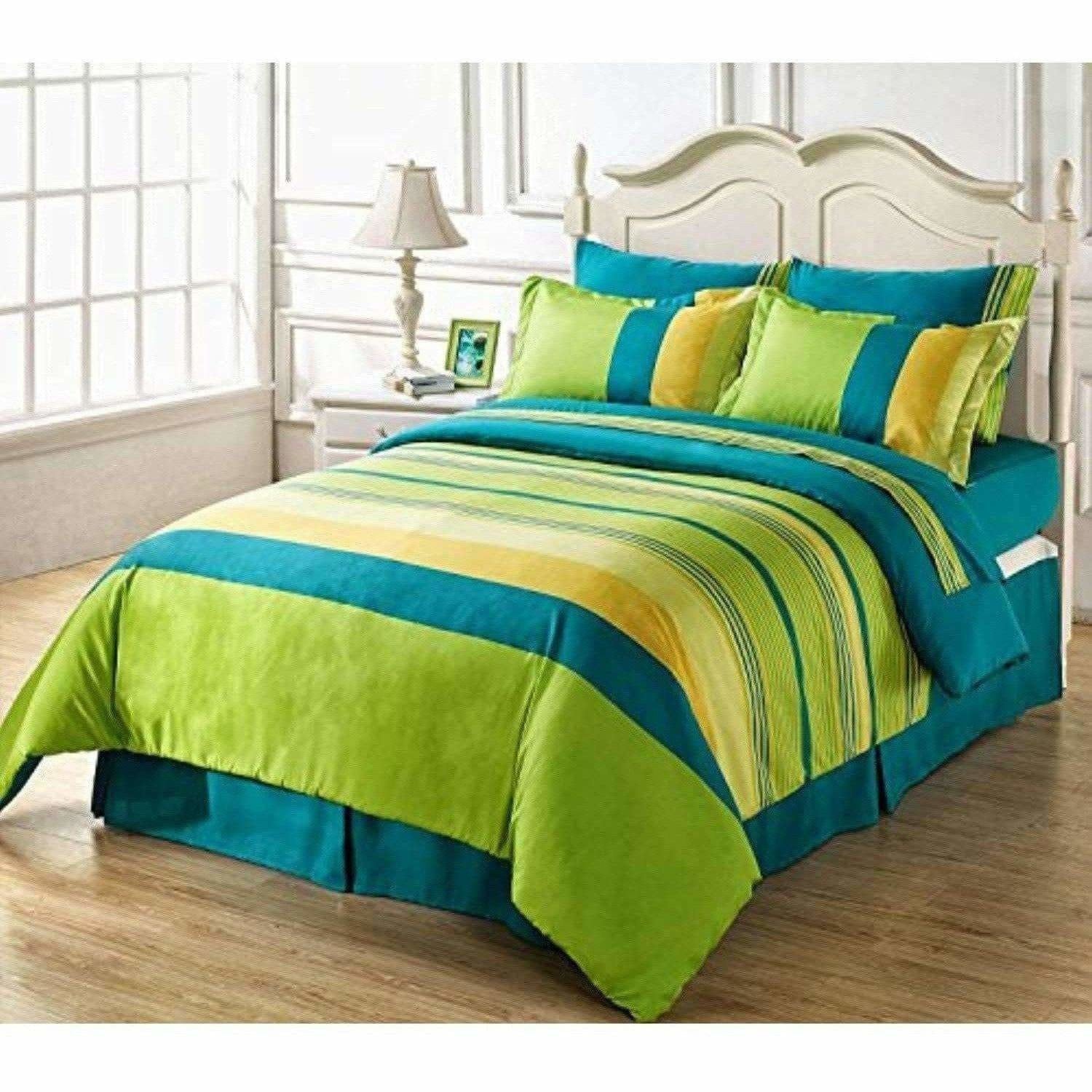 Cotton Double Bedsheet with 2 Pillow Covers - Multicolour - Distacart