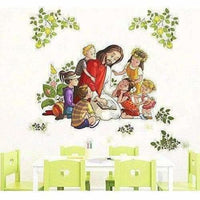 Thumbnail for Lord Jesus with Kids Wall Sticker - Distacart