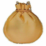 Thumbnail for Ethnic Silk Potli bag Clutch Batwa Pouch with Embroidery and Metal Bead work Gift For Women - Distacart