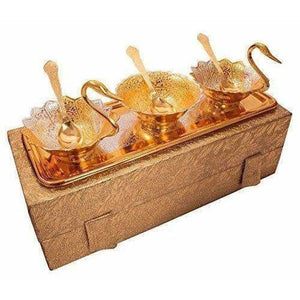 Silver Gold Plated Swan Shaped Bowl Set For Make Dining - Distacart