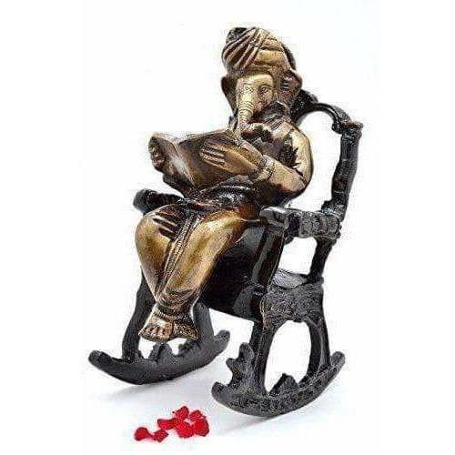Brass - Ganesha on Rocking Chair - Distacart