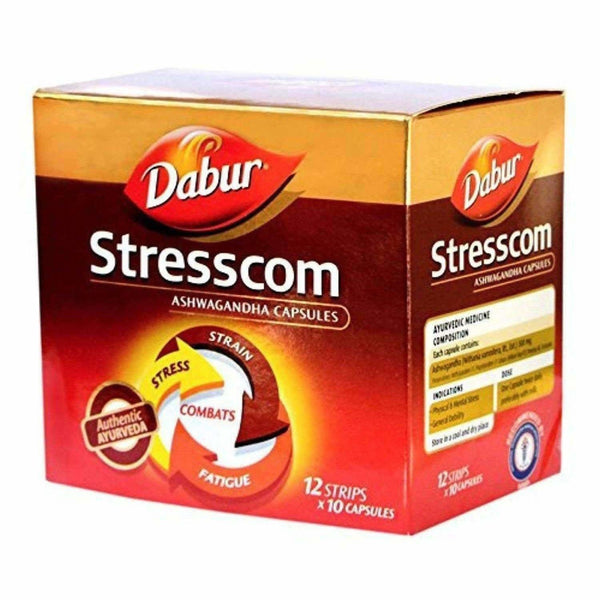 Dabur Stresscom Ashwagandha 12 Strips X 10 Capsules - Distacart