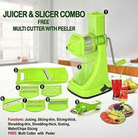 Thumbnail for Green Color - Plastic Fruit and Vegetable Juicer Combo Set, 9-Pieces - Distacart