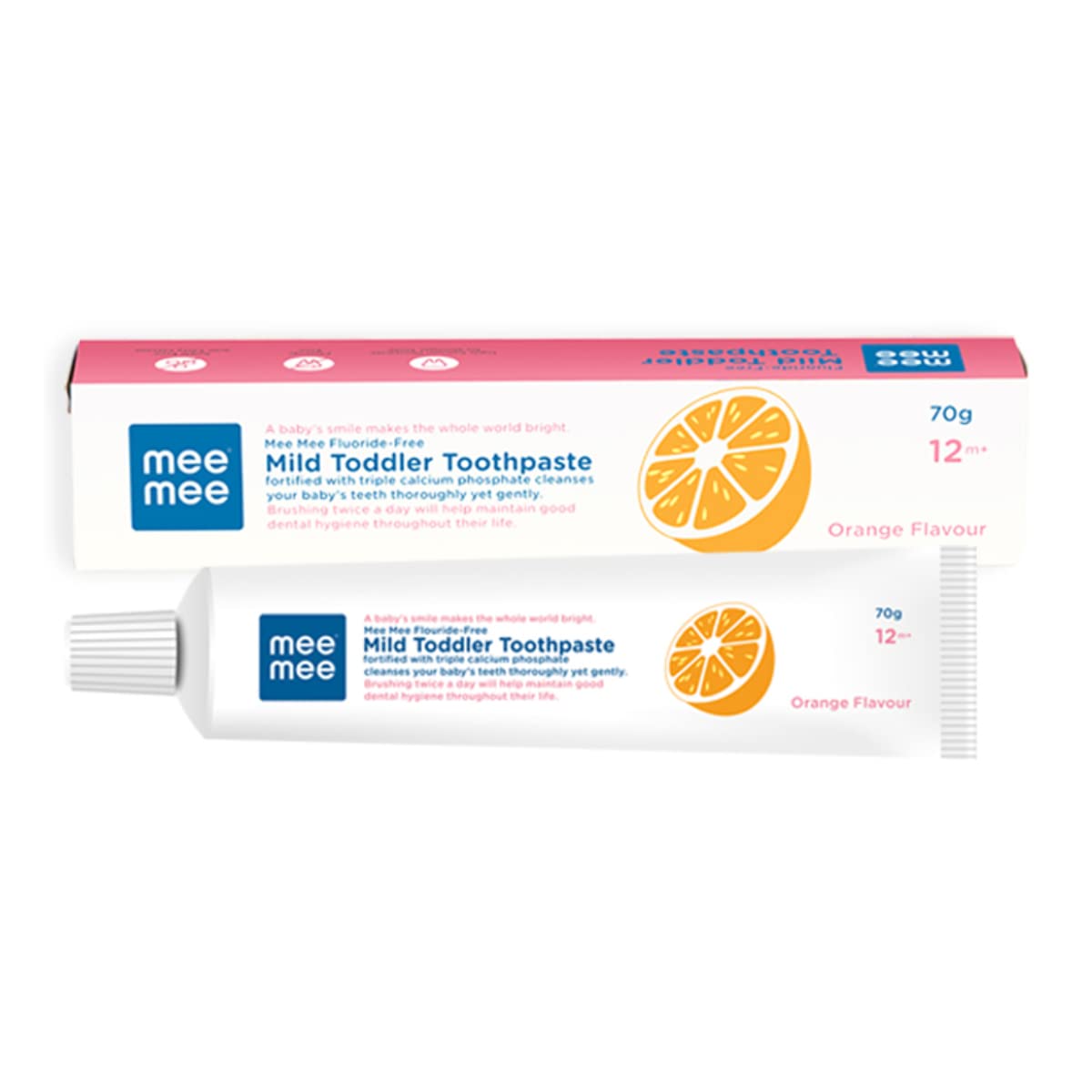 Mee Mee Fluoride-Free Mild Toddler Toothpaste - Orange Flavor - Distacart
