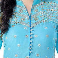 Thumbnail for Cotton Salwar Suit Blue - Distacart