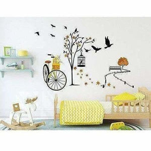 Wall Sticker for Living Room(Ride Through Nature, Ideal Size on Wall : 140 cm x 100 cm),Multicolour - Distacart
