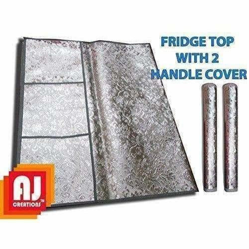 Grey Decorative Fridge Top Cover And 2 Fridge Handle Covers - Distacart