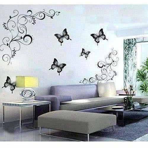 Lovely Black Butterflies Wall Sticker - Distacart