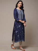 Thumbnail for Biba Floral Printed A-Line Kurta - Distacart