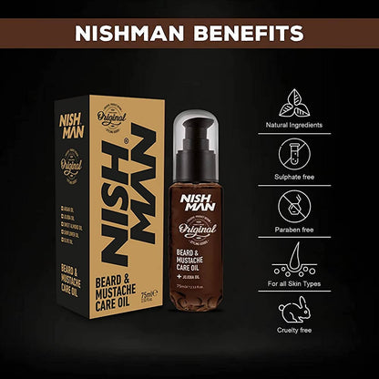 Nishman Beard & Mustache Care Oil - Distacart