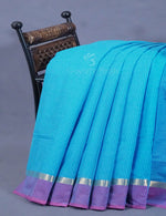 Thumbnail for Dual Shade of Sky Blue And Violet Pure Mangalgiri Cotton By Gayathri Reddy Designer Studio - Distacart