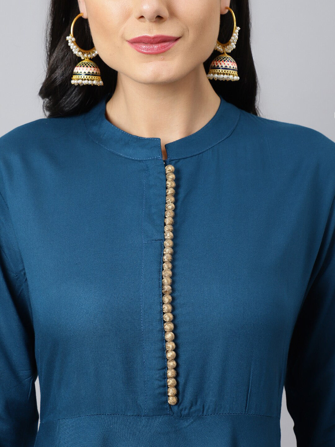 Khushal K Women Blue Ethnic Motifs Empire Kurta with Trousers & With Dupatta - Distacart
