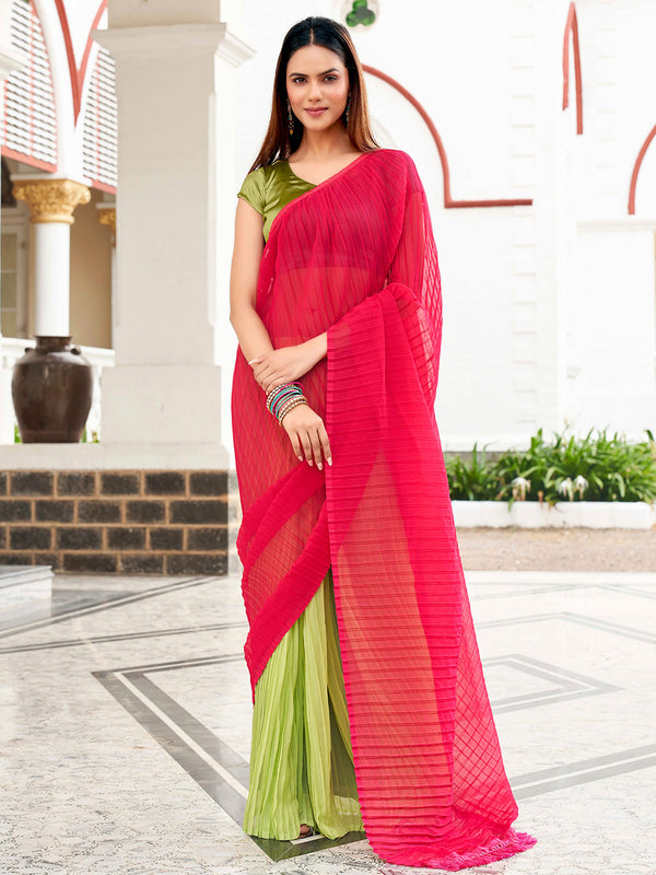 Tikhi Imli Georgette Half and Half Saree - Distacart