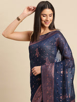 Thumbnail for Kalini Ethnic Motifs Woven Design Zari Organza Saree - Distacart