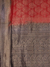 Thumbnail for Kalamandir Ethnic Motifs Maroon Silk Blend Saree