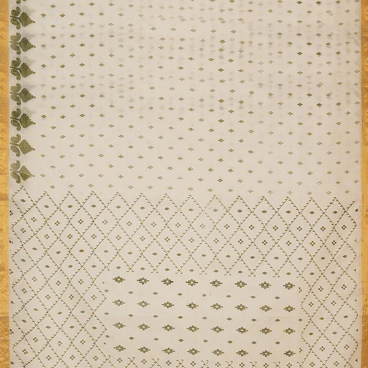 Exclusive Collection 100% Pure Cotton Off White Pesta Saree With Printed Work - Distacart