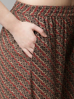 Thumbnail for Kalini Women Brown Floral Printed Kurta with Palazzos - Distacart