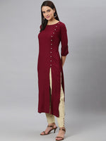 Thumbnail for Khushal K Round Neck Puffed Sleeves Kurta with Palazzos - Distacart