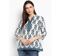 Thumbnail for Wahe-NOOR Women's Off-White Printed A-Line Top1 - Distacart