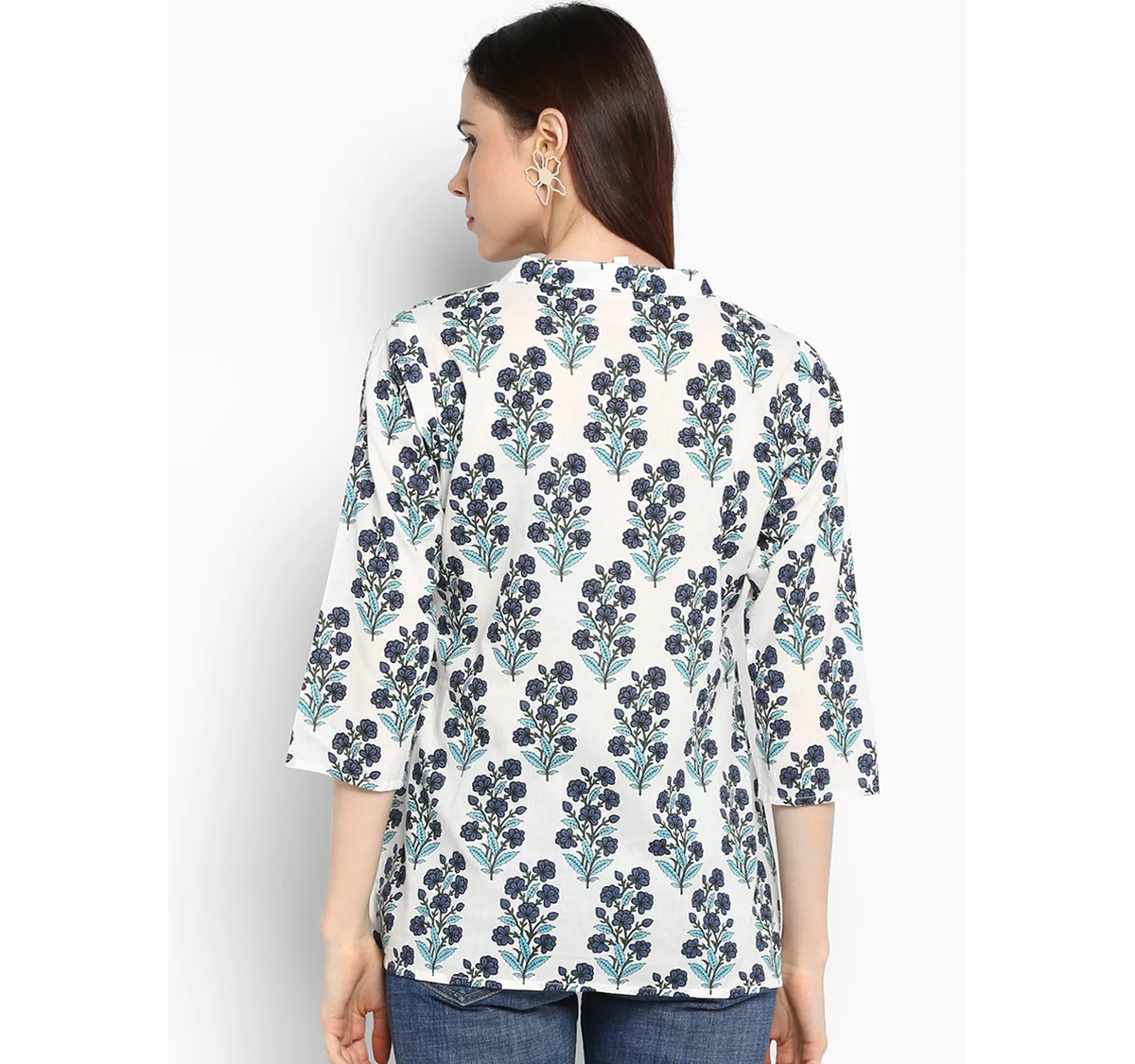 Wahe-NOOR Women's Off-White Printed A-Line Top1 - Distacart