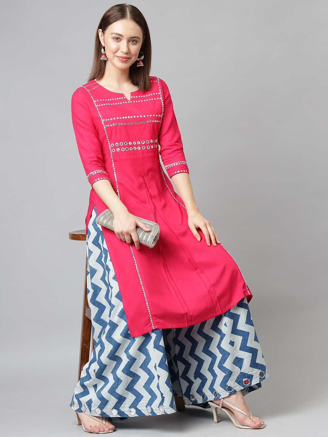 Khushal K Women Embellished Mirror Work Kurta - Distacart