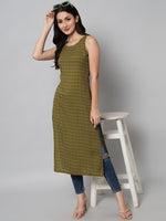 Thumbnail for Kalini Women Green Geometric Printed Kurta - Distacart