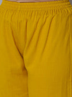 Thumbnail for Kalini Women Mustard Yellow Embroidered Mirror Work Kurta with Trousers - Distacart