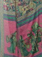 Thumbnail for Kalini Turquoise Blue & Green Poly Chiffon Saree - Distacart