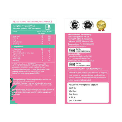 BBETTER L-Glutathione Capsules with Alpha Lipoic Acid, Grape Seed Extract for Skin - Distacart