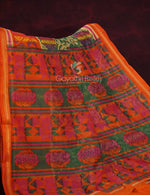 Thumbnail for Dark Leaf Green Printed Semi Chanderi Saree By Gayathri Reddy Designer Studio - Distacart